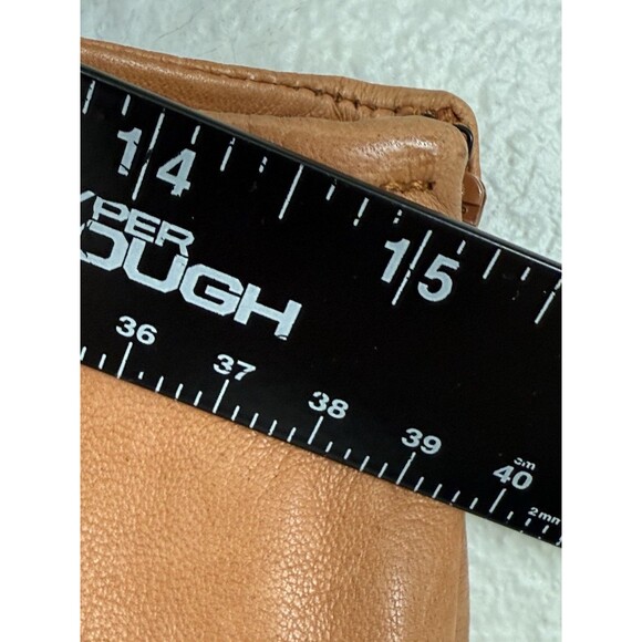 Leith Genuine Leather Soft Brown Knee-length Skirt Size 8 Western Cowboycore - Picture 12 of 13